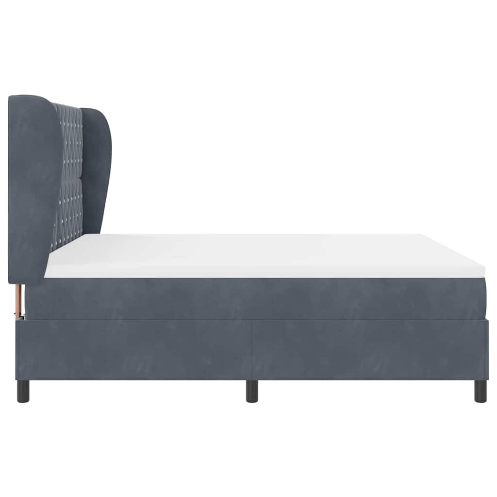 Boxspringbed met matras Donkergrijs 200 x 180 cm Fluweel