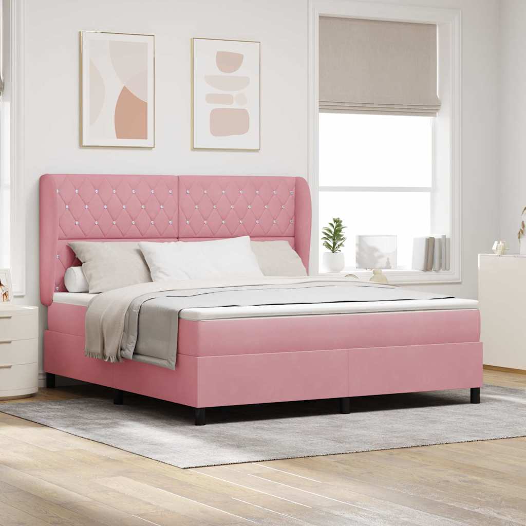 Boxspringbed met matras Roze 200 x 180 cm Fluweel