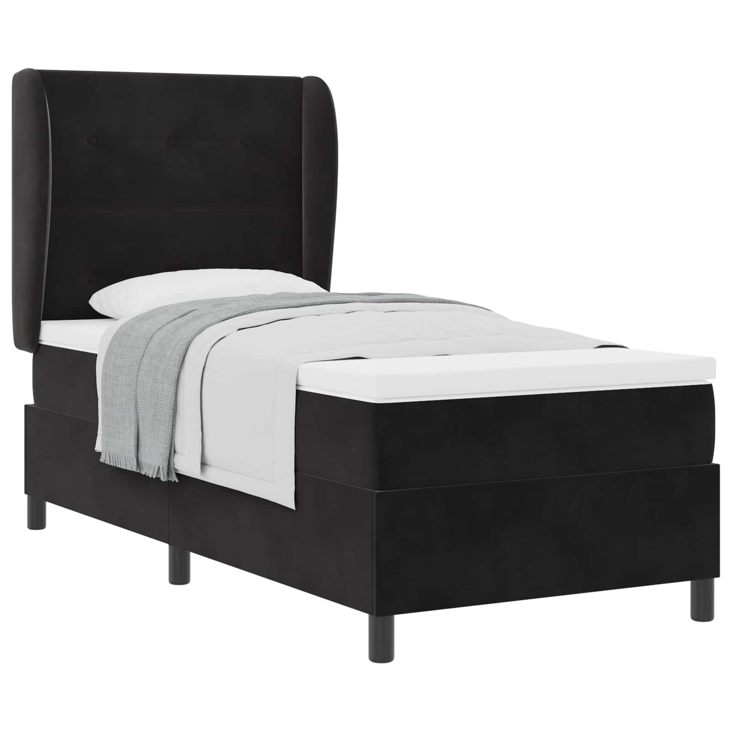 Boxspringbed met matras Zwart 200 x 80 cm Fluweel is nu te koop bij PeponiXL, paradijselijk wonen!