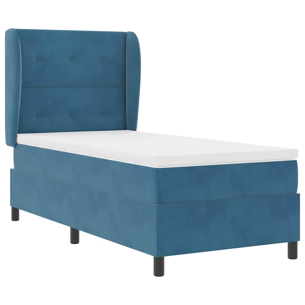 Boxspringbed met matras Donkerblauw 200 x 80 cm Fluweel is nu te koop bij PeponiXL, paradijselijk wonen!
