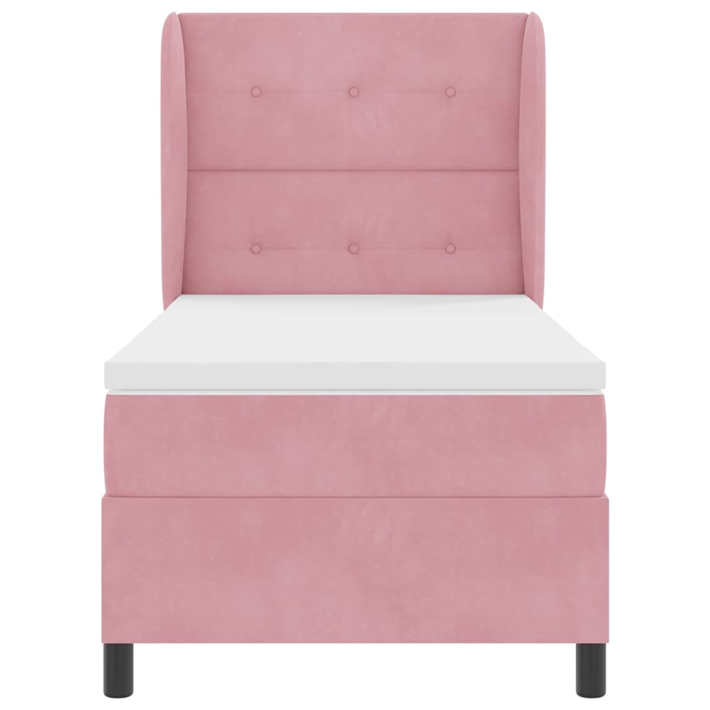 Boxspringbed met matras met hoofdeinde Roze 200 x 90 cm Fluweel is nu te koop bij PeponiXL, paradijselijk wonen!