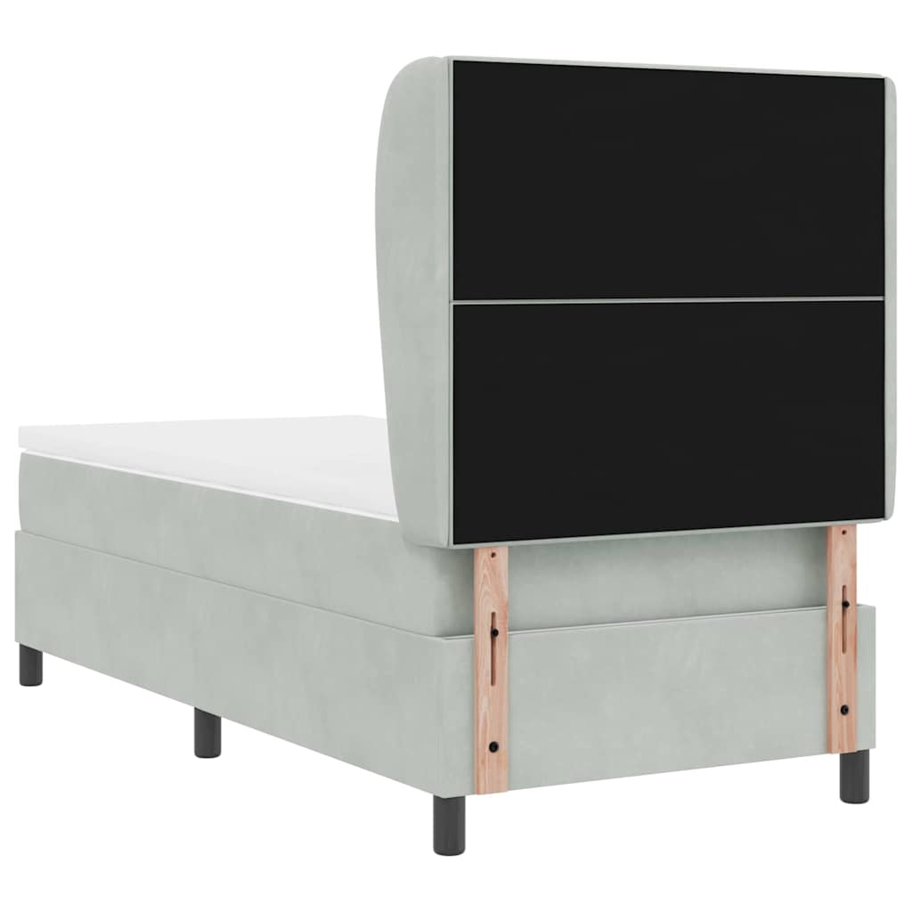 Boxspringbed met matras Lichtgrijs 200 x 100 cm Fluweel is nu te koop bij PeponiXL, paradijselijk wonen!