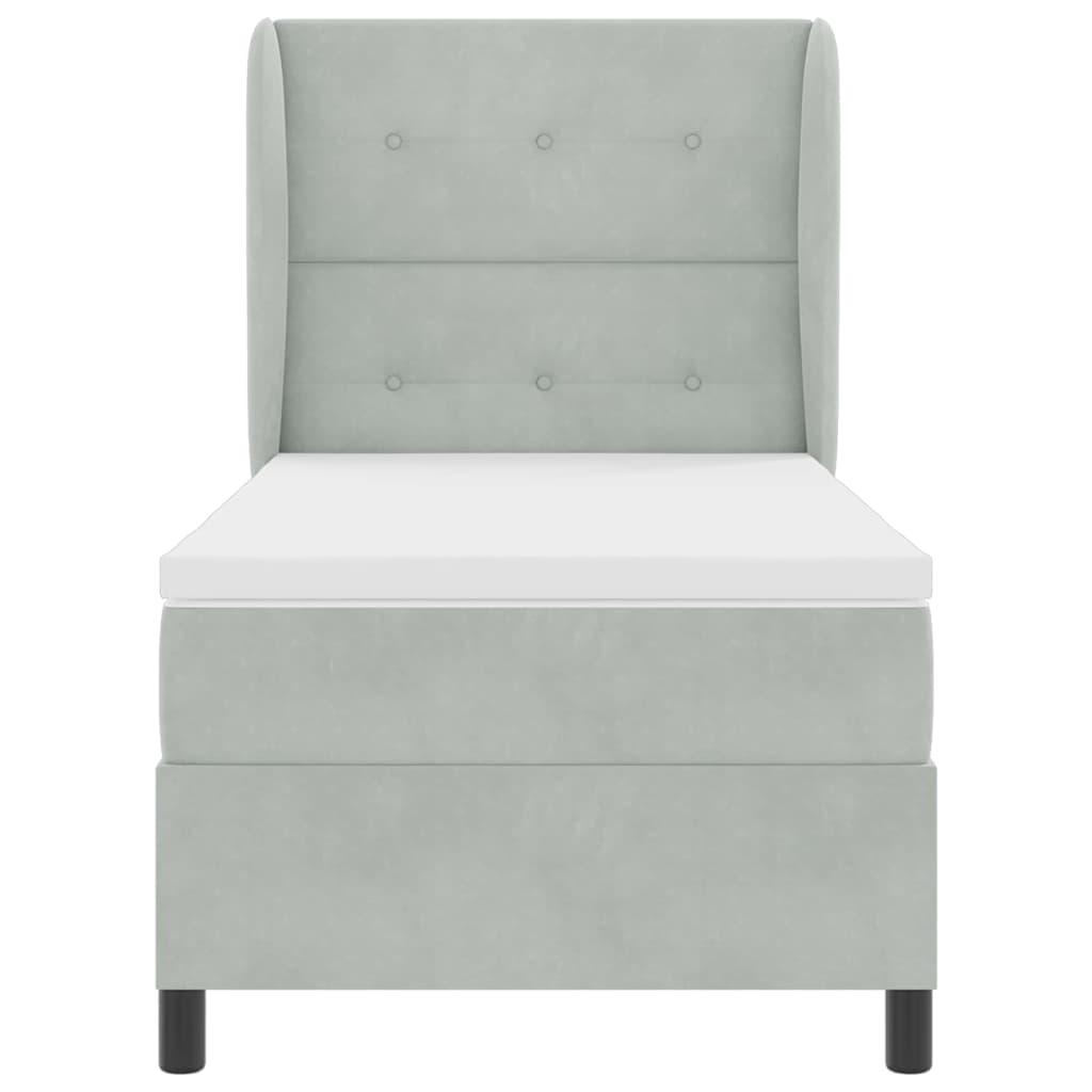 Boxspringbed met matras Lichtgrijs 200 x 100 cm Fluweel is nu te koop bij PeponiXL, paradijselijk wonen!