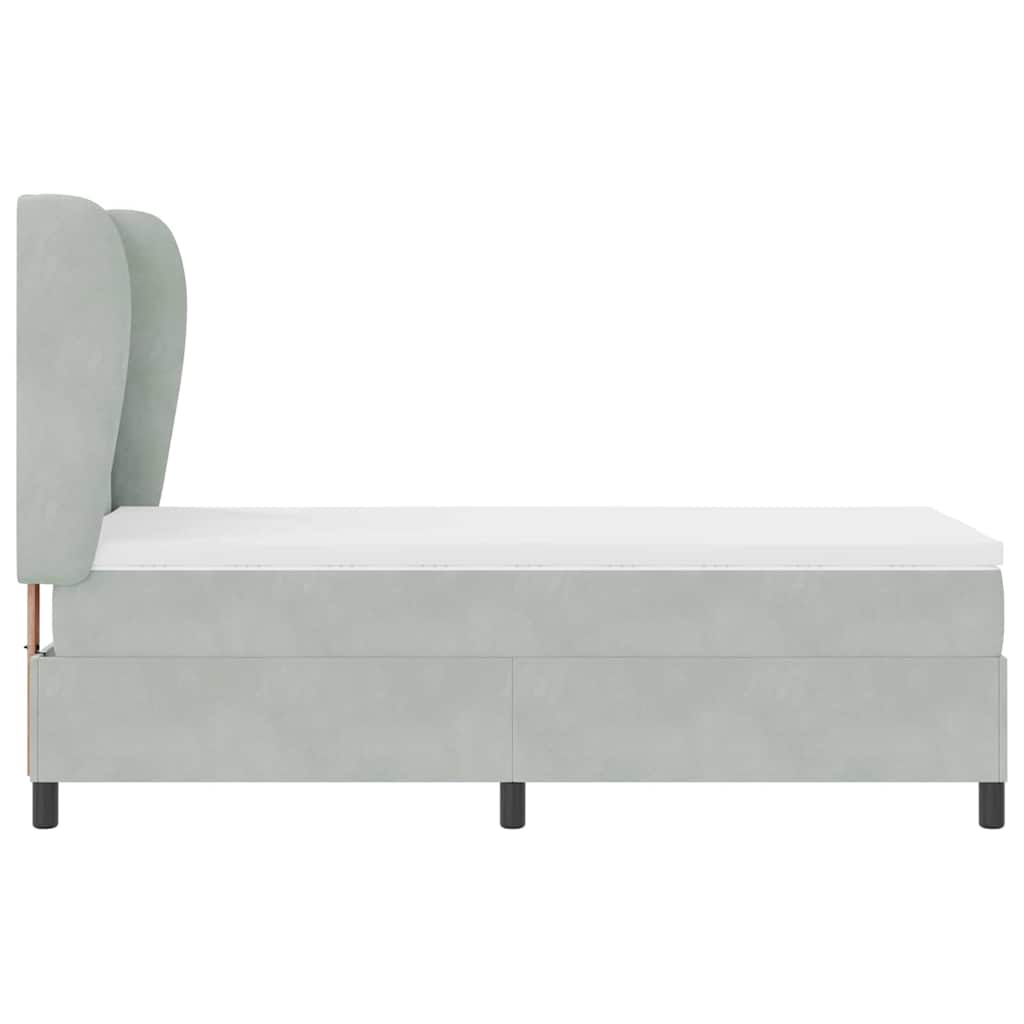 Boxspringbed met matras Lichtgrijs 200 x 100 cm Fluweel is nu te koop bij PeponiXL, paradijselijk wonen!