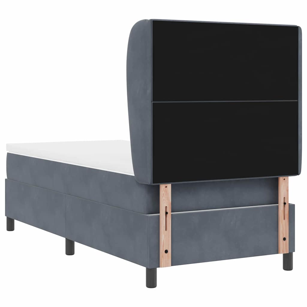 Boxspringbed met matras Donkergrijs 200 x 100 cm Fluweel is nu te koop bij PeponiXL, paradijselijk wonen!