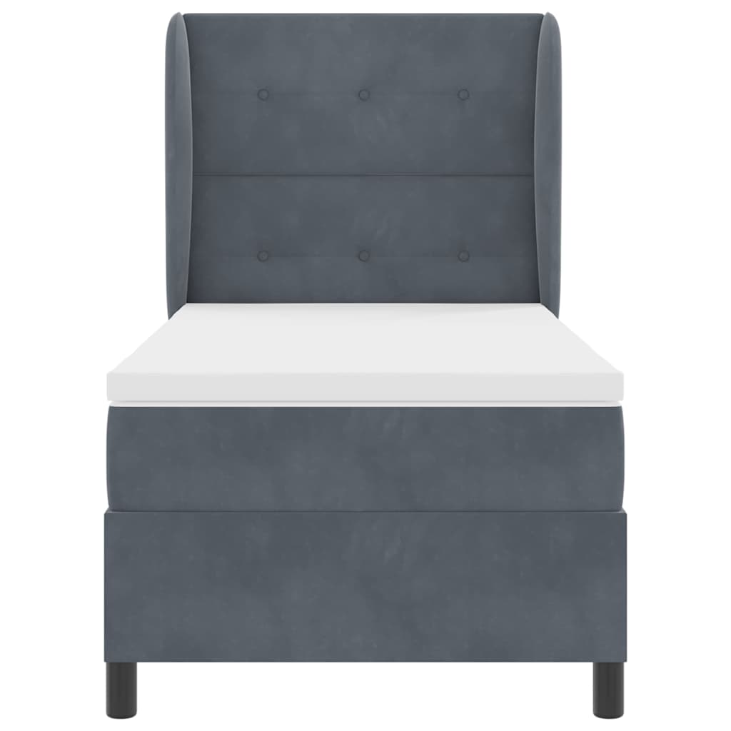 Boxspringbed met matras Donkergrijs 200 x 100 cm Fluweel is nu te koop bij PeponiXL, paradijselijk wonen!