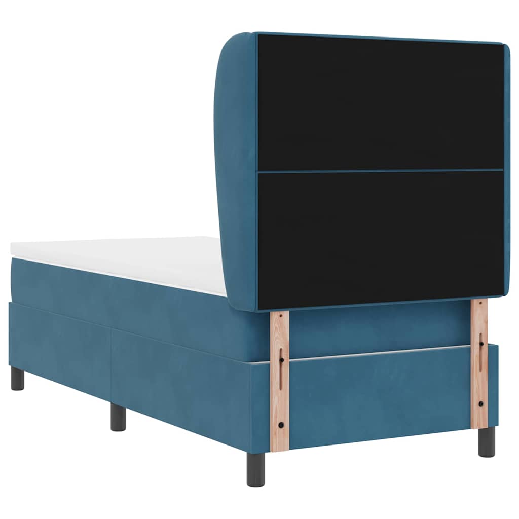 Boxspringbed met matras Donkerblauw 200 x 100 cm Fluweel is nu te koop bij PeponiXL, paradijselijk wonen!