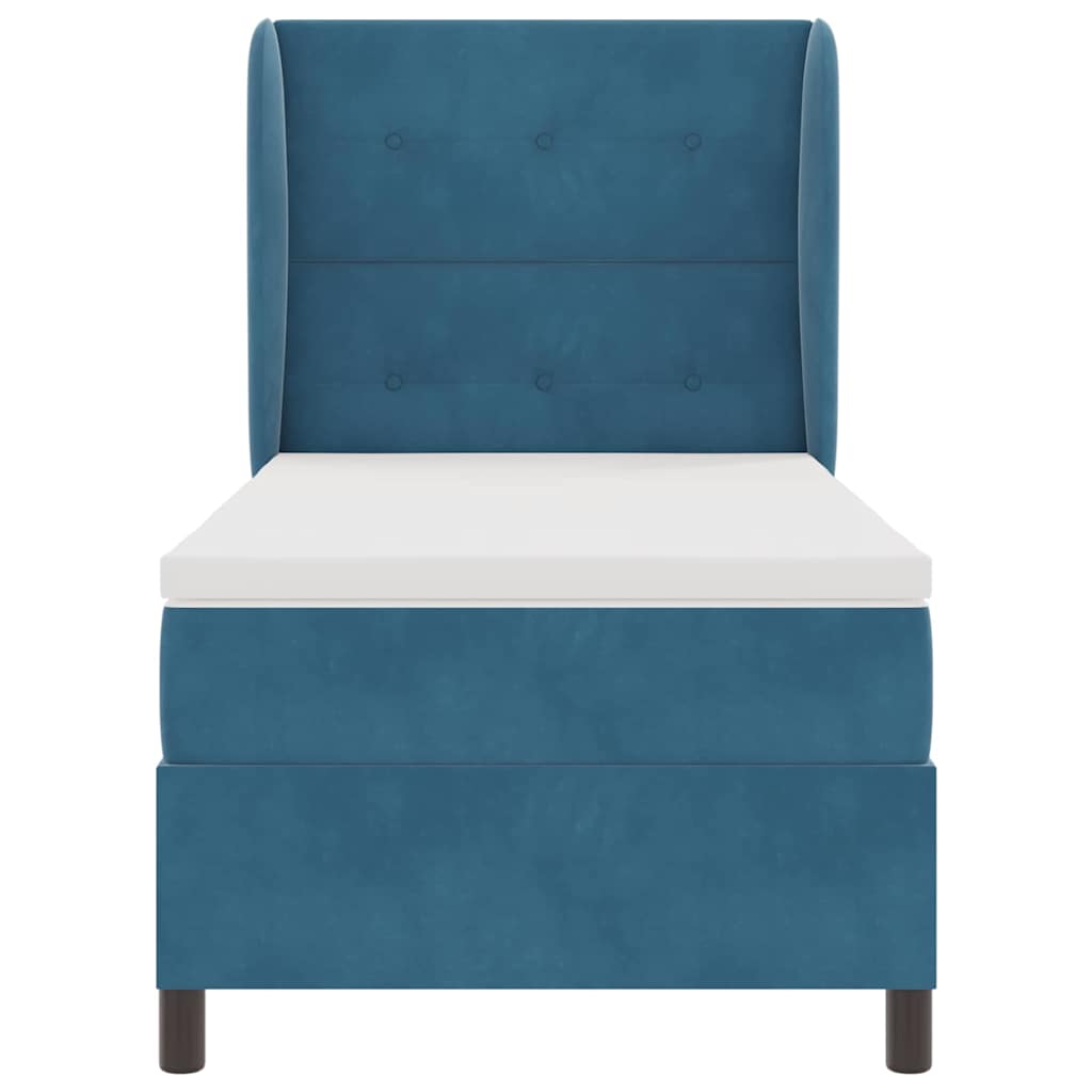 Boxspringbed met matras Donkerblauw 200 x 100 cm Fluweel is nu te koop bij PeponiXL, paradijselijk wonen!