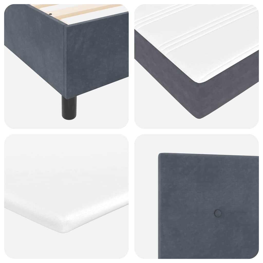 Boxspringbed met matras Donkergrijs 190 x 140 cm Fluweel is nu te koop bij PeponiXL, paradijselijk wonen!