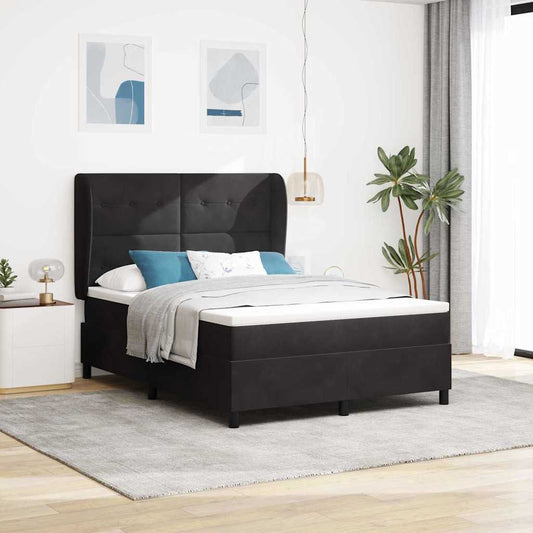 Boxspringbed met matras Zwart 190 x 140 cm Fluweel is nu te koop bij PeponiXL, paradijselijk wonen!