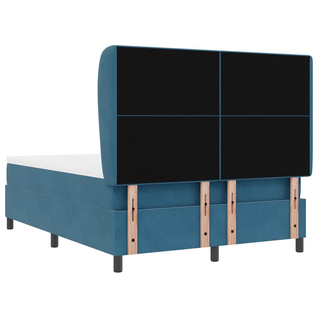 Boxspringbed met matras Donkerblauw 190 x 140 cm Fluweel is nu te koop bij PeponiXL, paradijselijk wonen!