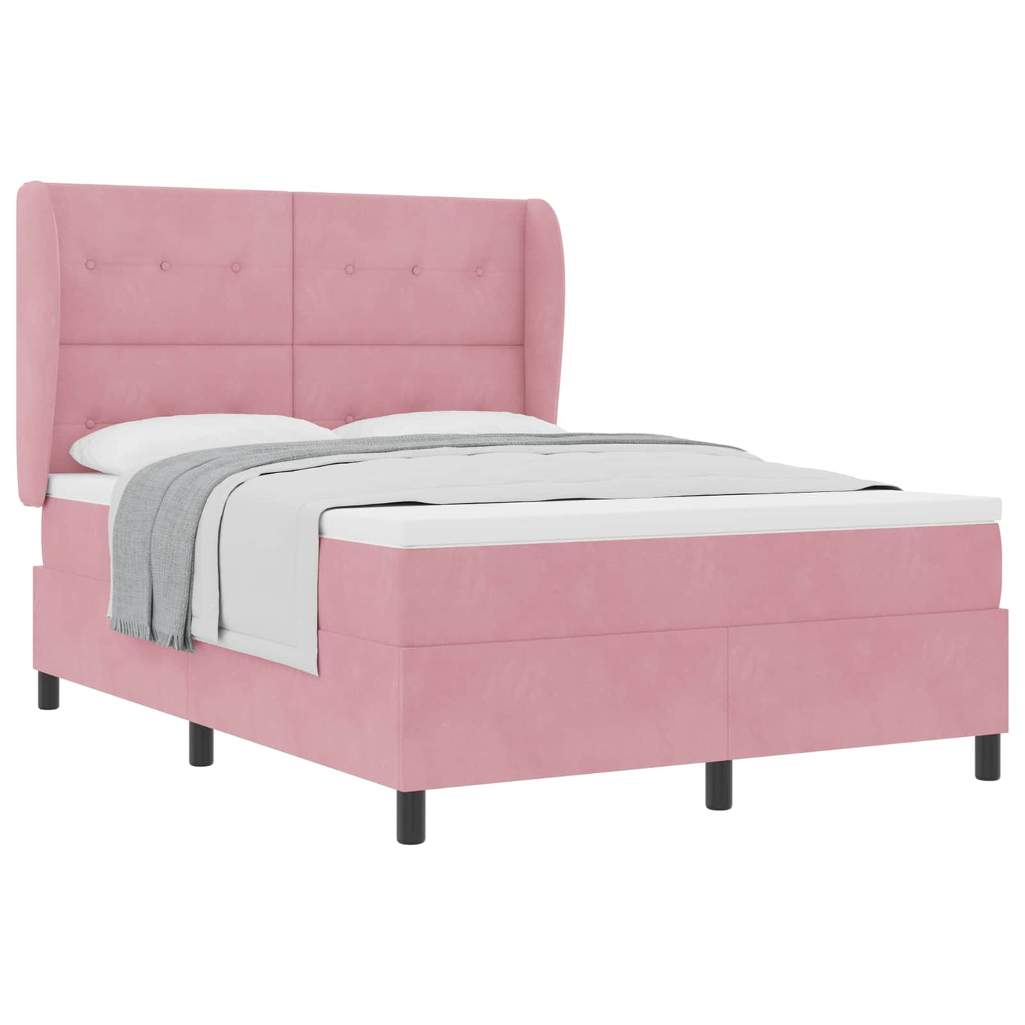 Boxspringbed met matras Roze 190 x 140 cm Fluweel is nu te koop bij PeponiXL, paradijselijk wonen!