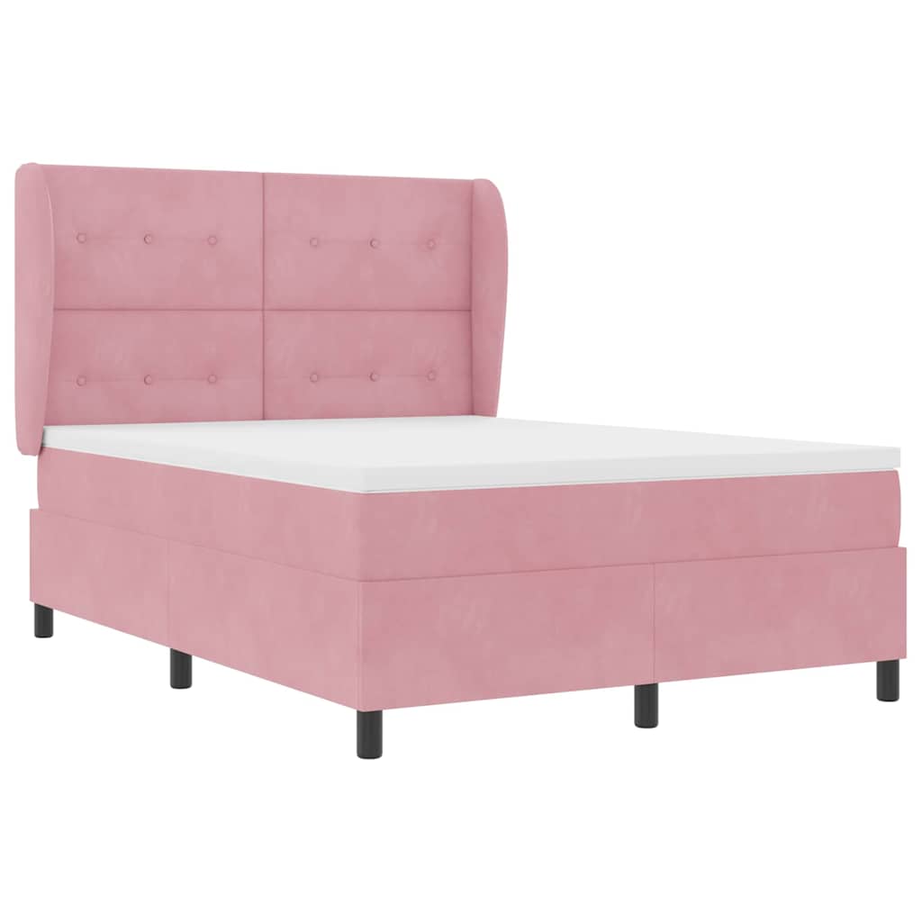 Boxspringbed met matras Roze 190 x 140 cm Fluweel is nu te koop bij PeponiXL, paradijselijk wonen!