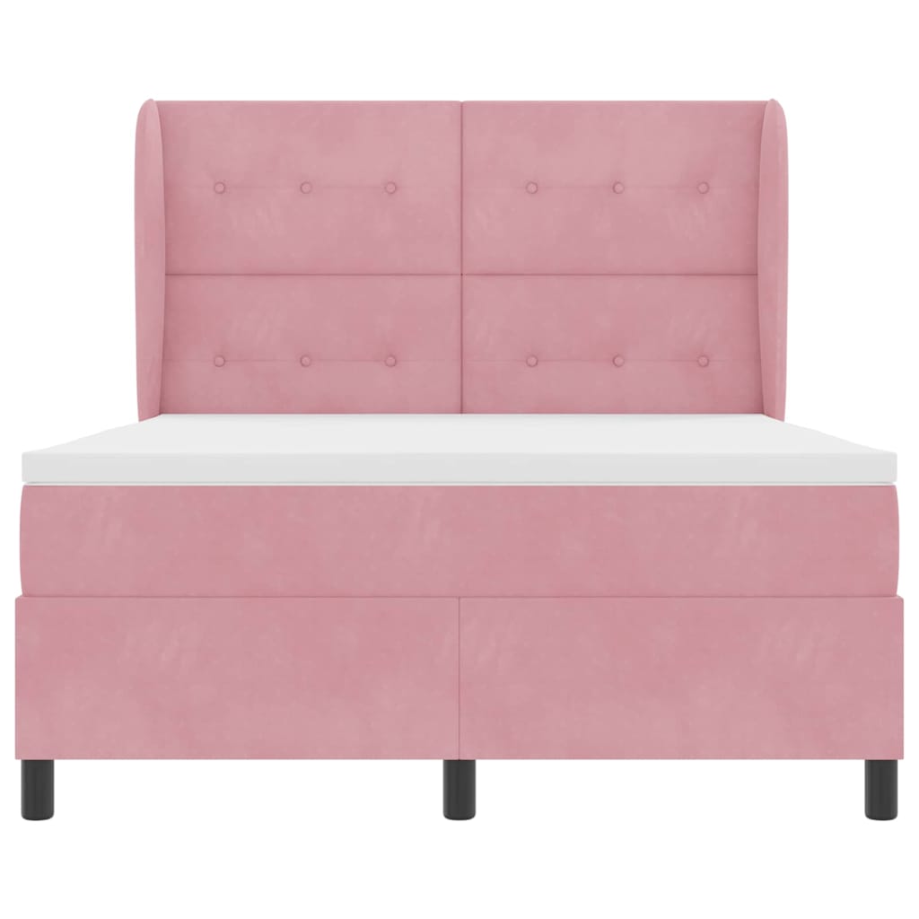 Boxspringbed met matras Roze 190 x 140 cm Fluweel is nu te koop bij PeponiXL, paradijselijk wonen!