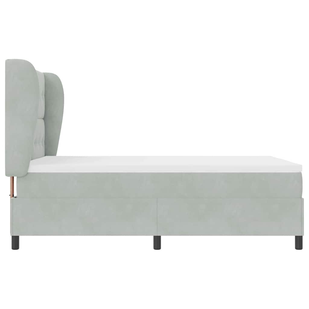Boxspringbed met matras Lichtgrijs 200 x 140 cm Fluweel is nu te koop bij PeponiXL, paradijselijk wonen!
