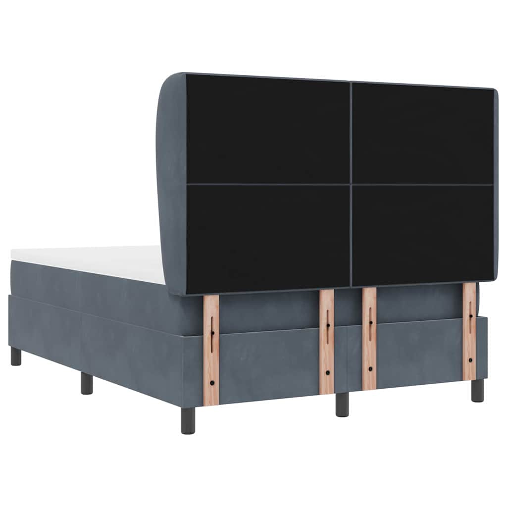 Boxspringbed met matras Donkergrijs 200 x 140 cm Fluweel is nu te koop bij PeponiXL, paradijselijk wonen!