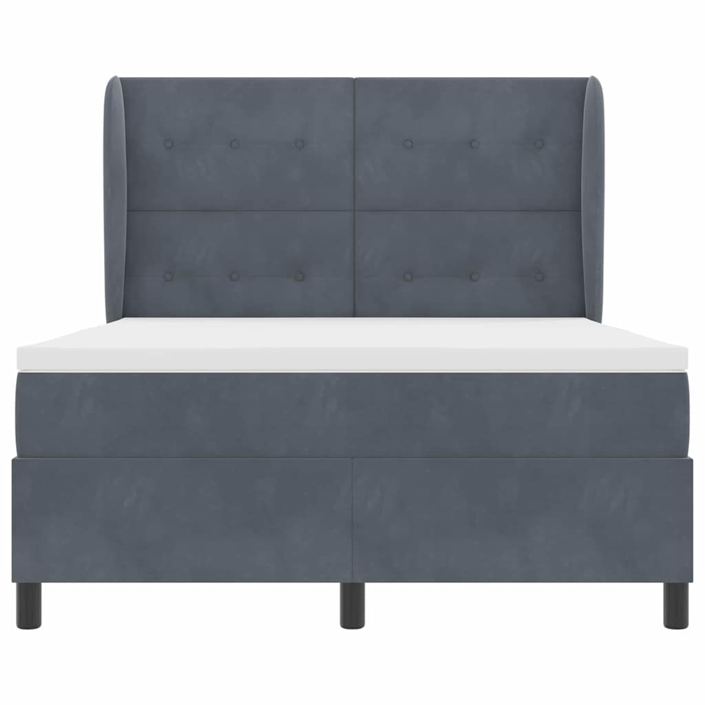 Boxspringbed met matras Donkergrijs 200 x 140 cm Fluweel is nu te koop bij PeponiXL, paradijselijk wonen!