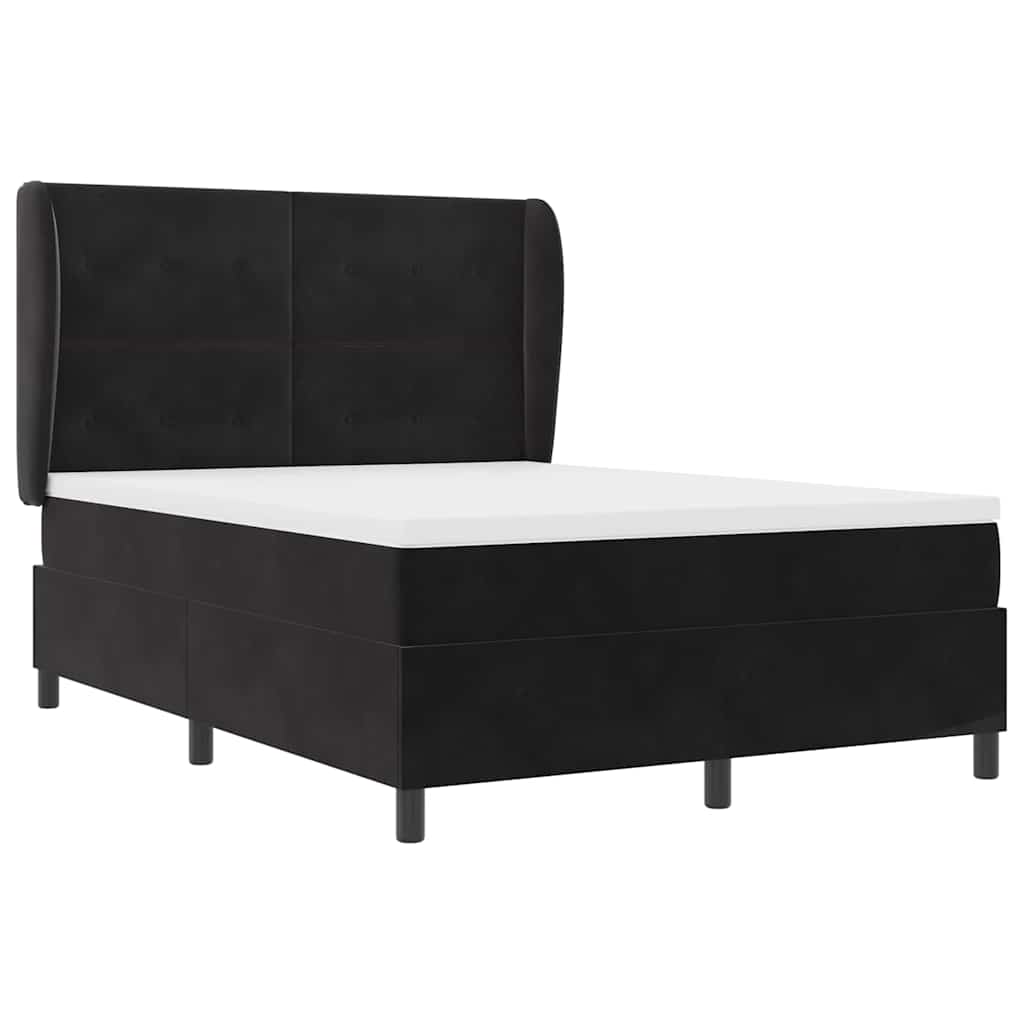 Boxspringbed met matras Zwart 200 x 140 cm Fluweel is nu te koop bij PeponiXL, paradijselijk wonen!