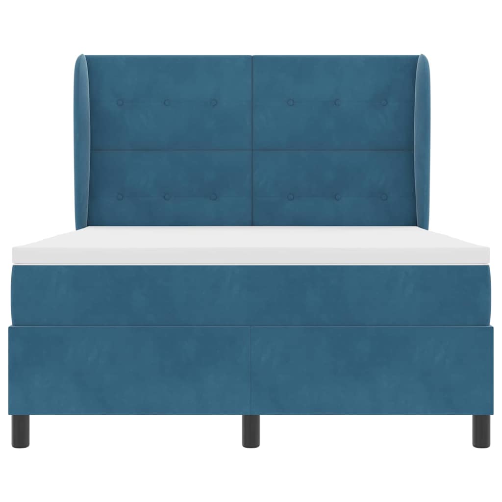 Boxspringbed met matras Donkerblauw 200 x 140 cm Fluweel is nu te koop bij PeponiXL, paradijselijk wonen!