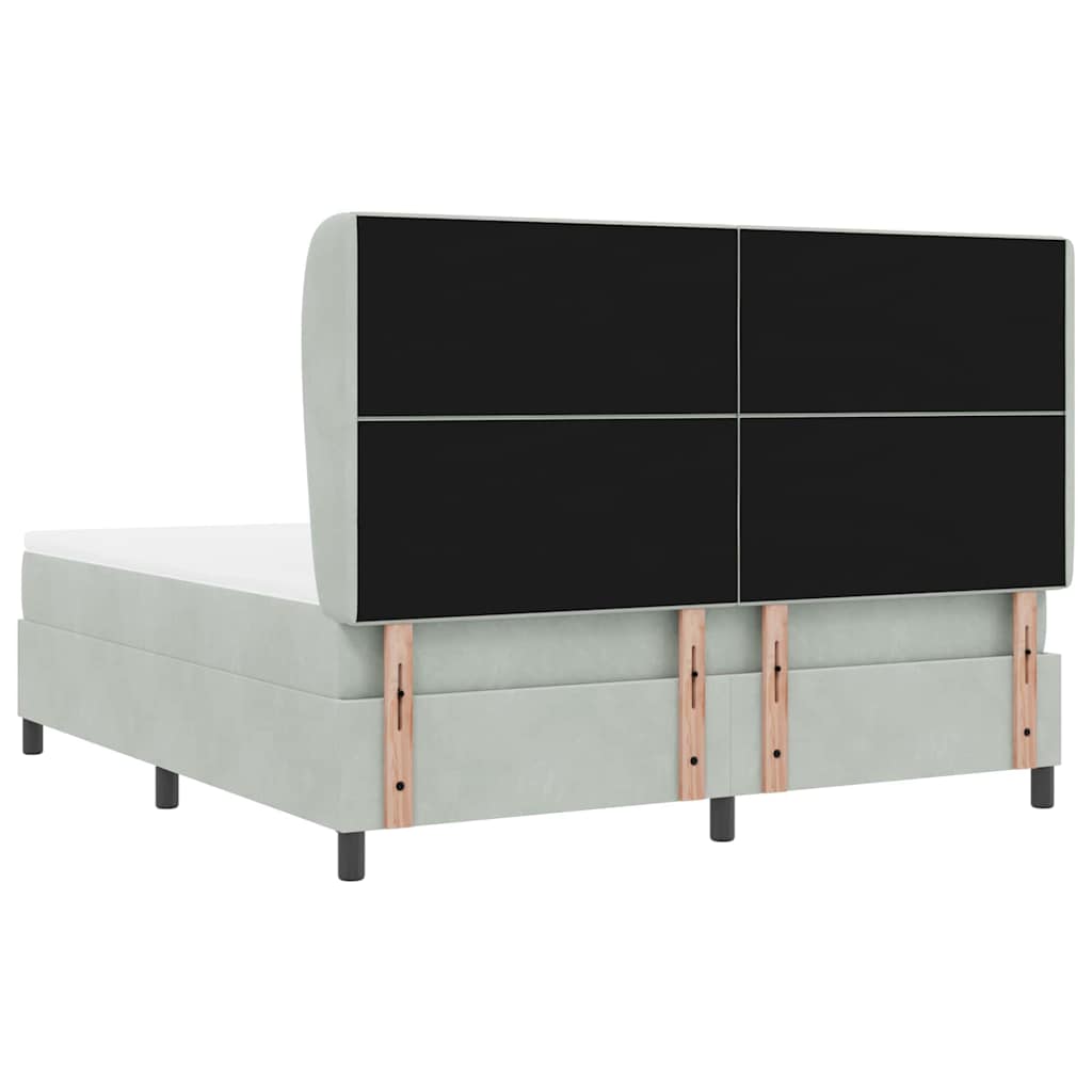 Boxspringbed met matras Lichtgrijs 200 x 180 cm Fluweel is nu te koop bij PeponiXL, paradijselijk wonen!