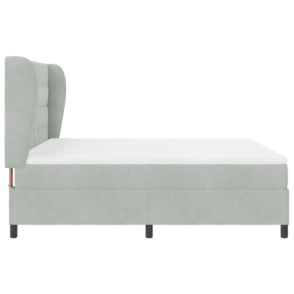 Boxspringbed met matras Lichtgrijs 200 x 180 cm Fluweel is nu te koop bij PeponiXL, paradijselijk wonen!