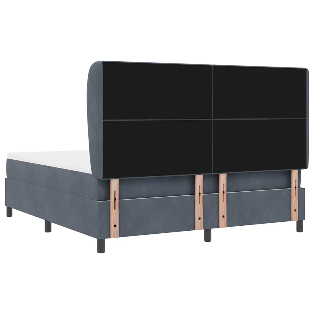 Boxspringbed met matras Donkergrijs 200 x 180 cm Fluweel is nu te koop bij PeponiXL, paradijselijk wonen!