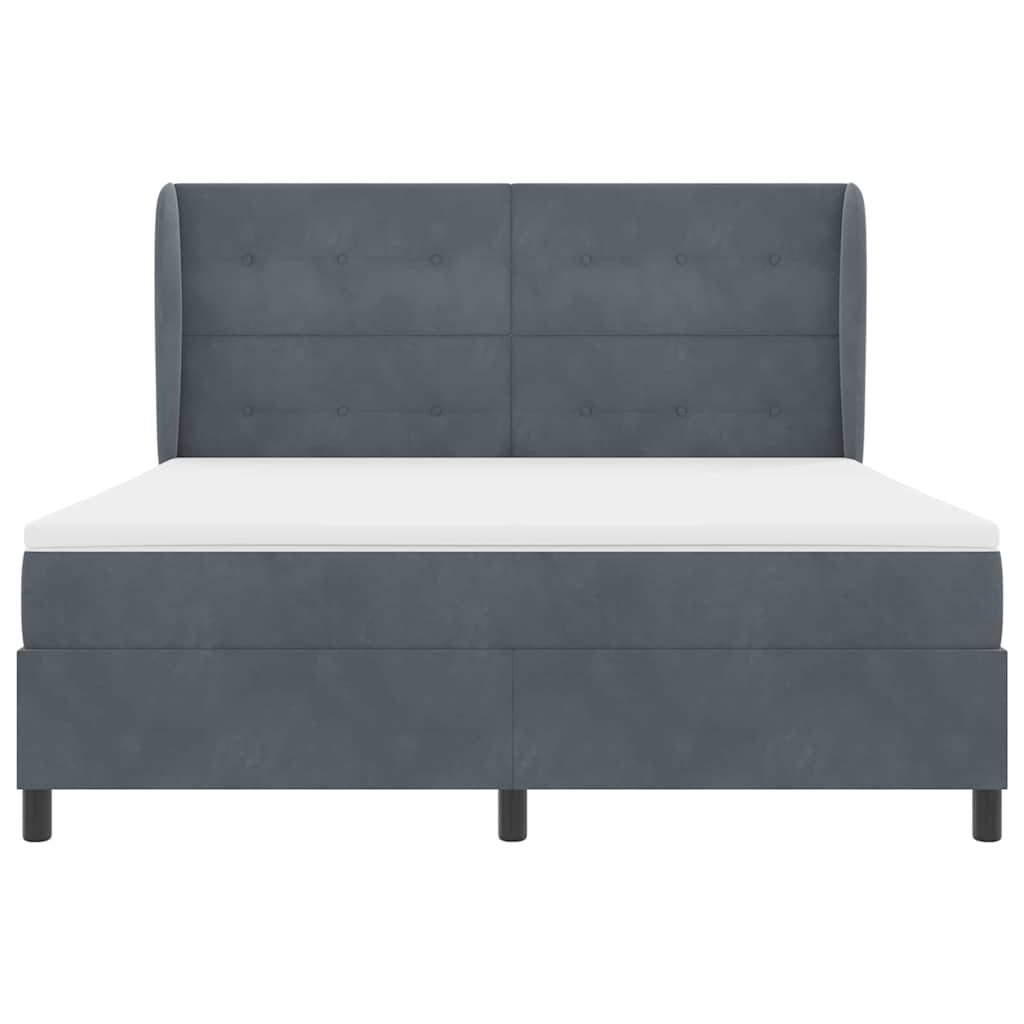 Boxspringbed met matras Donkergrijs 200 x 180 cm Fluweel is nu te koop bij PeponiXL, paradijselijk wonen!
