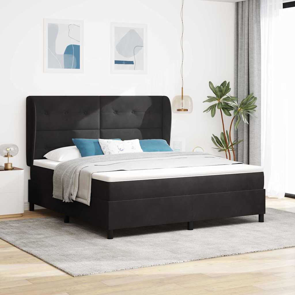 Boxspringbed met matras Zwart 200 x 180 cm Fluweel is nu te koop bij PeponiXL, paradijselijk wonen!