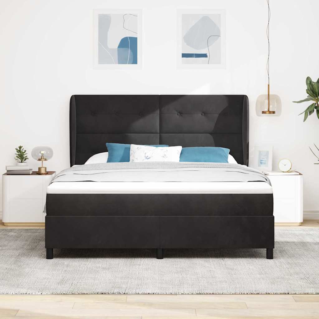Boxspringbed met matras Zwart 200 x 180 cm Fluweel is nu te koop bij PeponiXL, paradijselijk wonen!