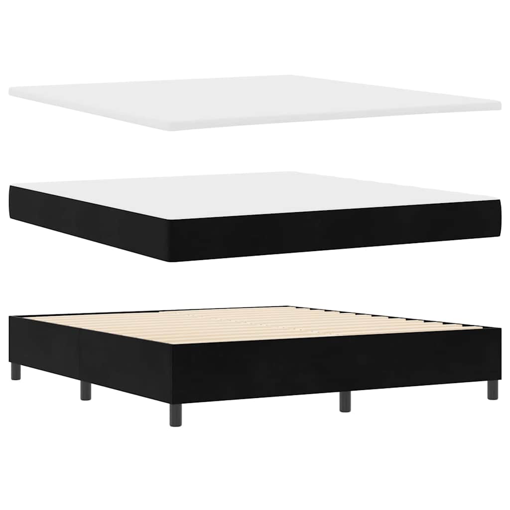 Boxspringbed met matras Zwart 200 x 180 cm Fluweel is nu te koop bij PeponiXL, paradijselijk wonen!