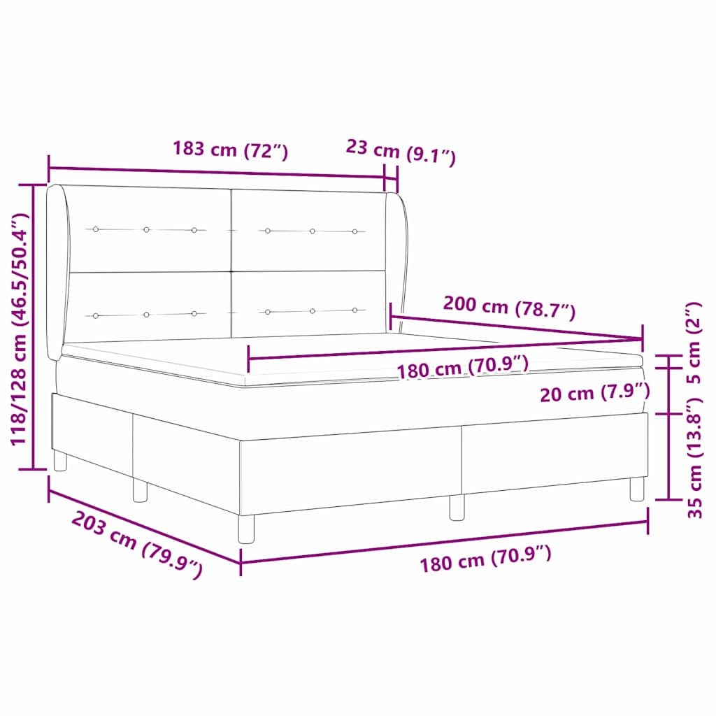 Boxspringbed met matras Zwart 200 x 180 cm Fluweel is nu te koop bij PeponiXL, paradijselijk wonen!