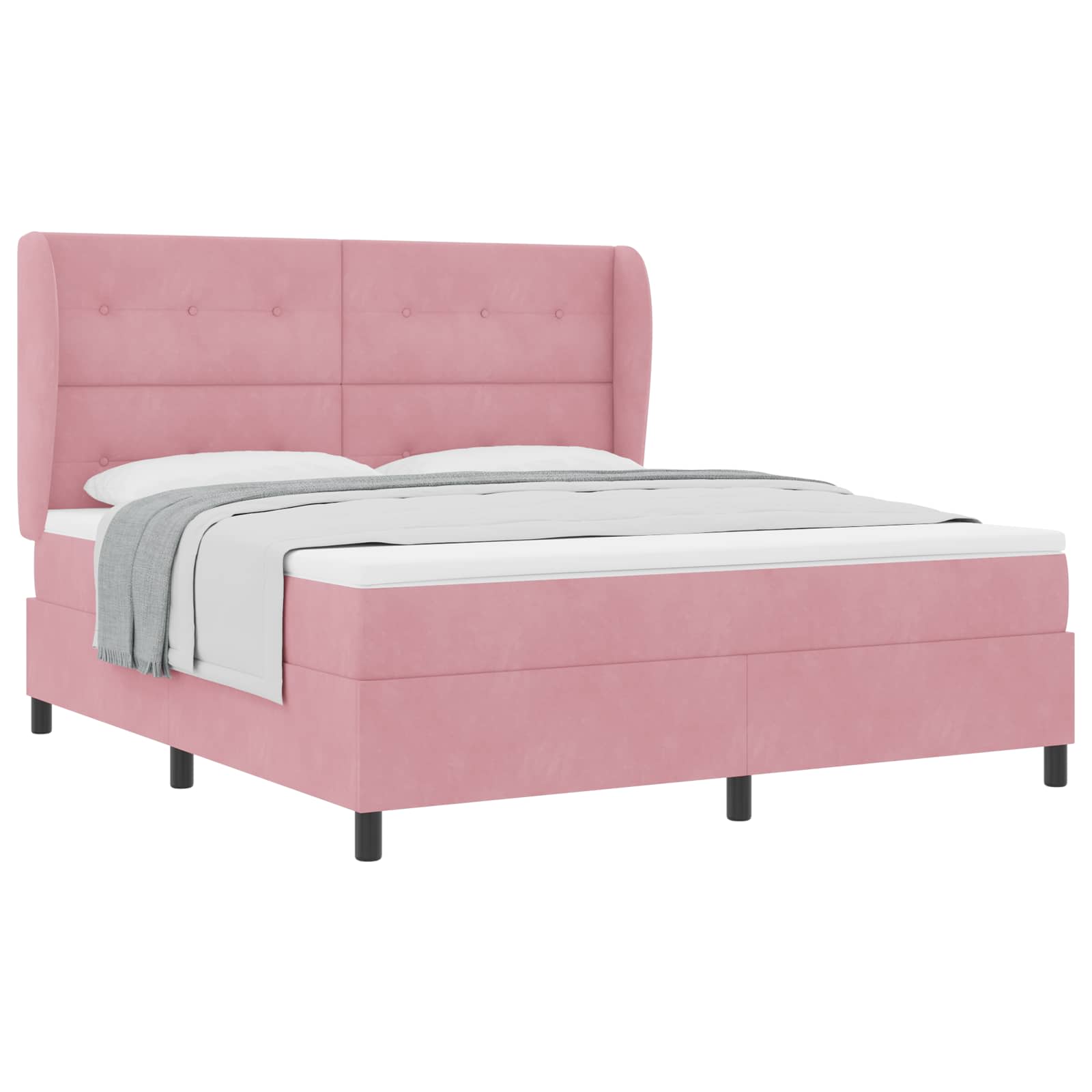 Boxspringbed met matras Roze 200 x 180 cm Fluweel is nu te koop bij PeponiXL, paradijselijk wonen!