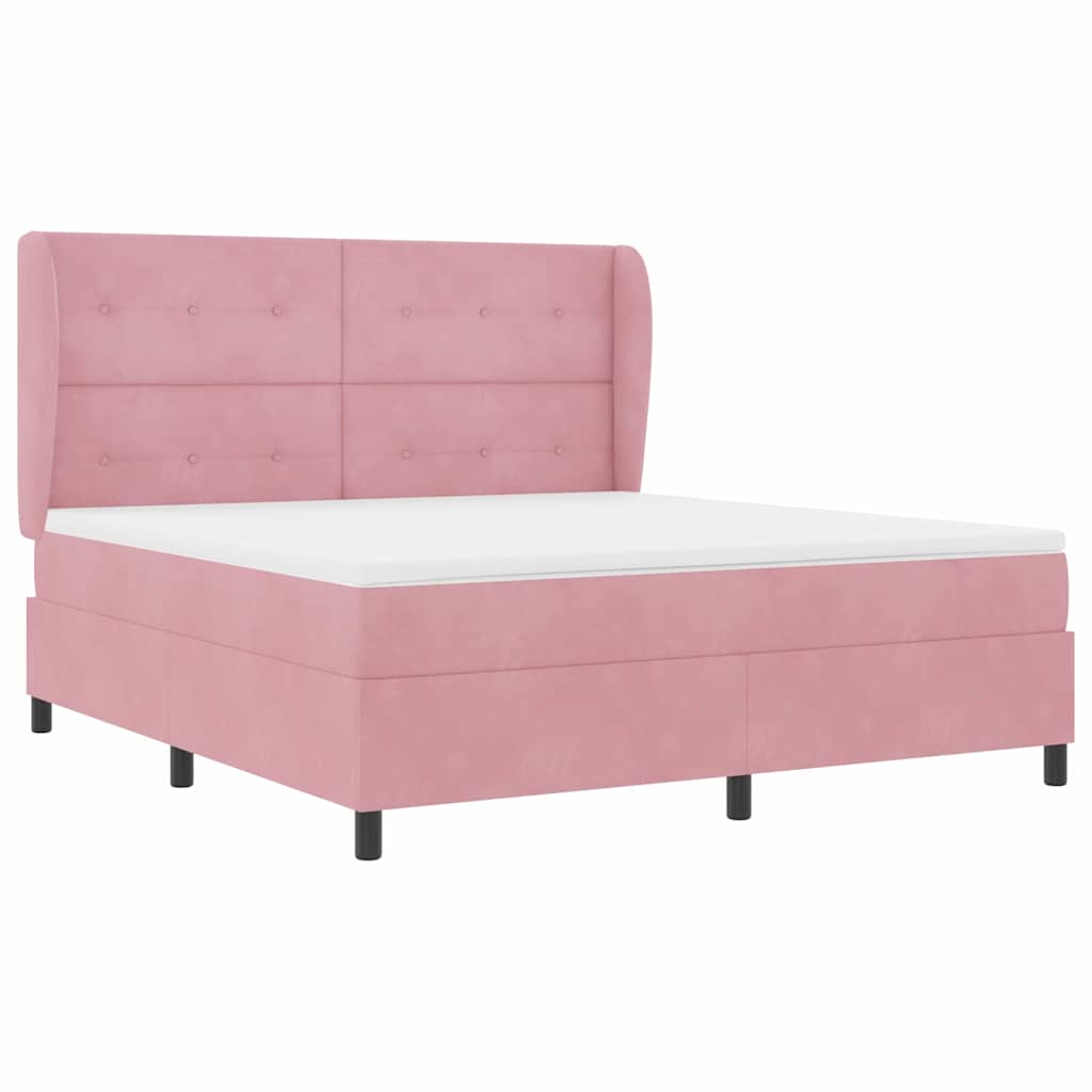 Boxspringbed met matras Roze 200 x 180 cm Fluweel is nu te koop bij PeponiXL, paradijselijk wonen!