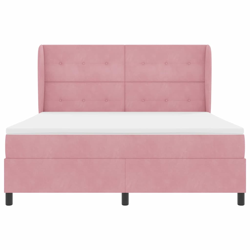 Boxspringbed met matras Roze 200 x 180 cm Fluweel is nu te koop bij PeponiXL, paradijselijk wonen!