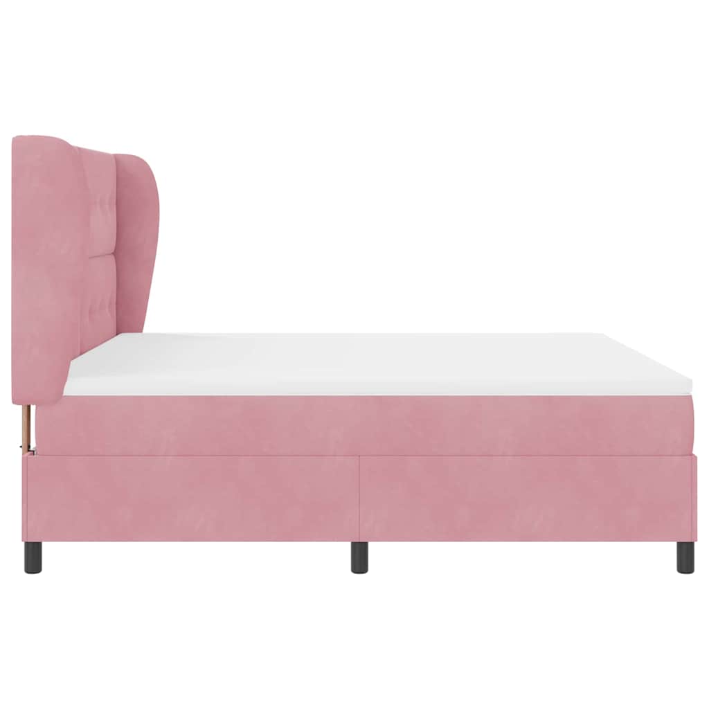 Boxspringbed met matras Roze 200 x 180 cm Fluweel is nu te koop bij PeponiXL, paradijselijk wonen!