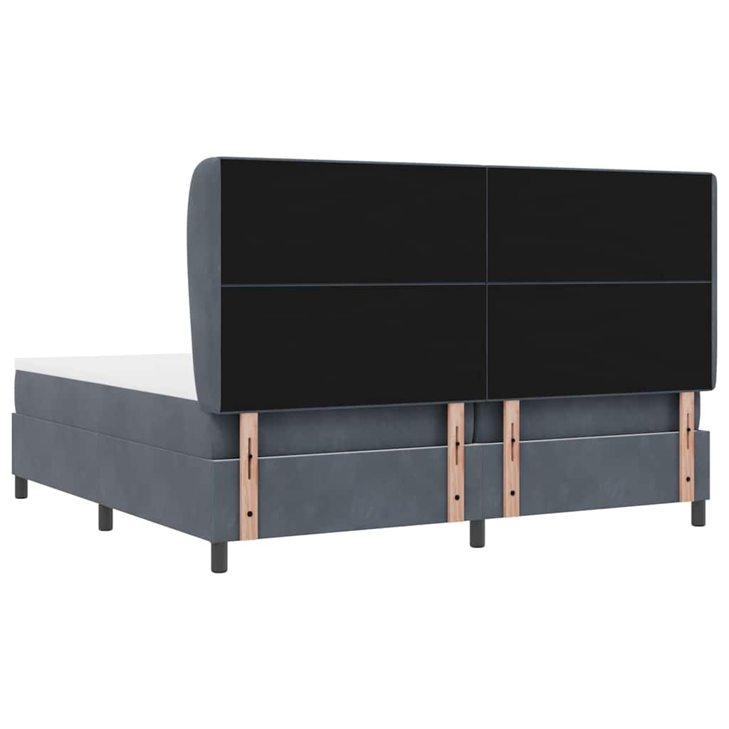 Boxspringbed met matras Donkergrijs 200 x 200 cm Fluweel is nu te koop bij PeponiXL, paradijselijk wonen!