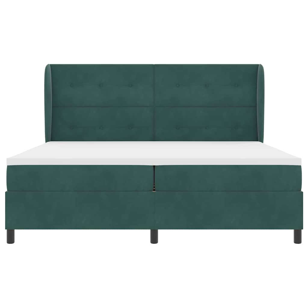 Boxspringbed met matras Donkergroen 200 x 200 cm Polyester is nu te koop bij PeponiXL, paradijselijk wonen!