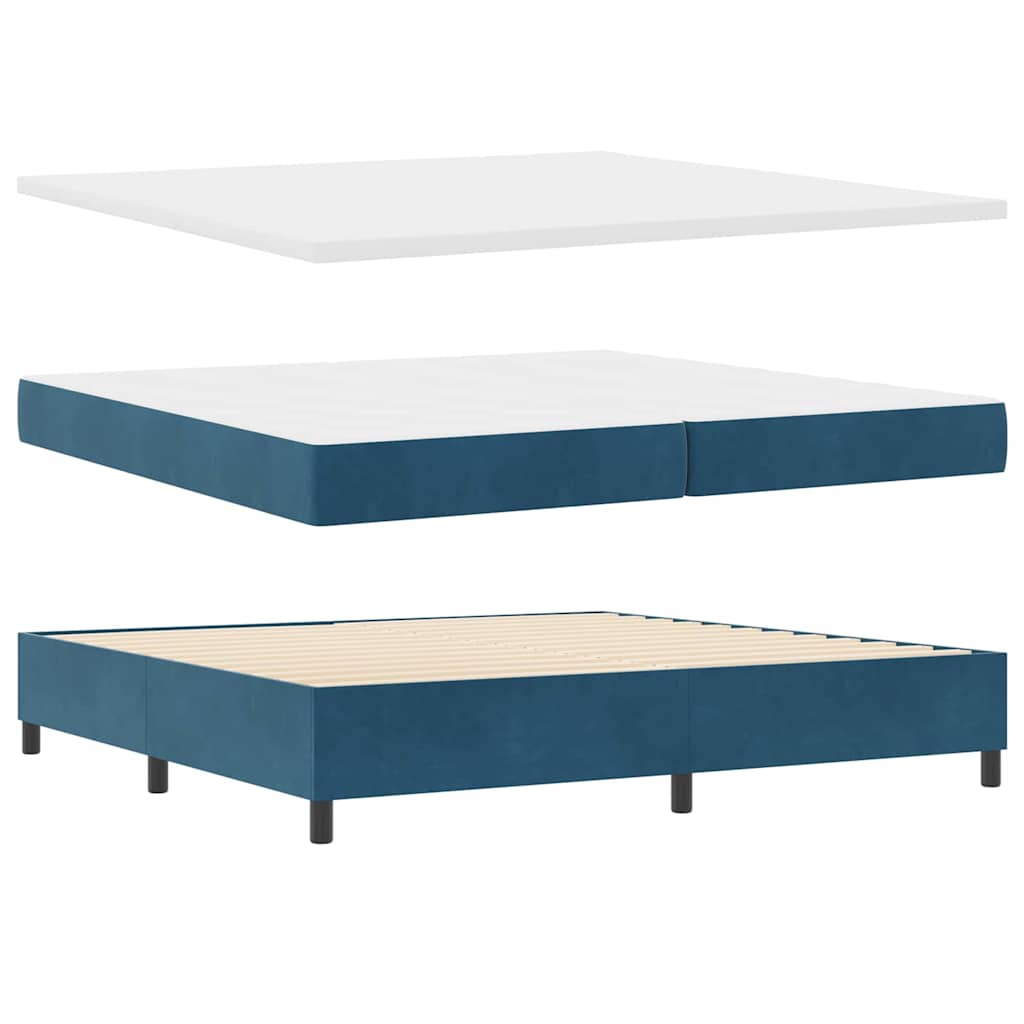 Boxspringbed met matras Donkerblauw 200 x 200 cm Fluweel is nu te koop bij PeponiXL, paradijselijk wonen!