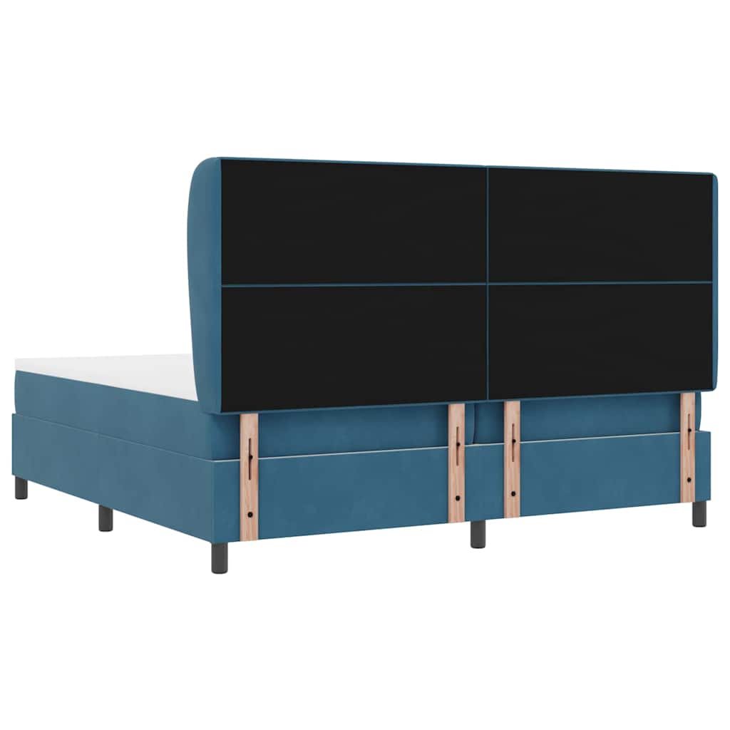 Boxspringbed met matras Donkerblauw 200 x 200 cm Fluweel is nu te koop bij PeponiXL, paradijselijk wonen!