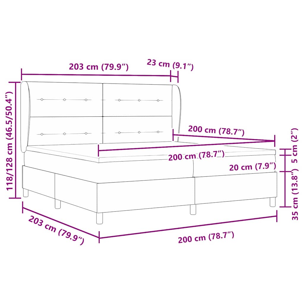 Boxspringbed met matras Donkerblauw 200 x 200 cm Fluweel is nu te koop bij PeponiXL, paradijselijk wonen!