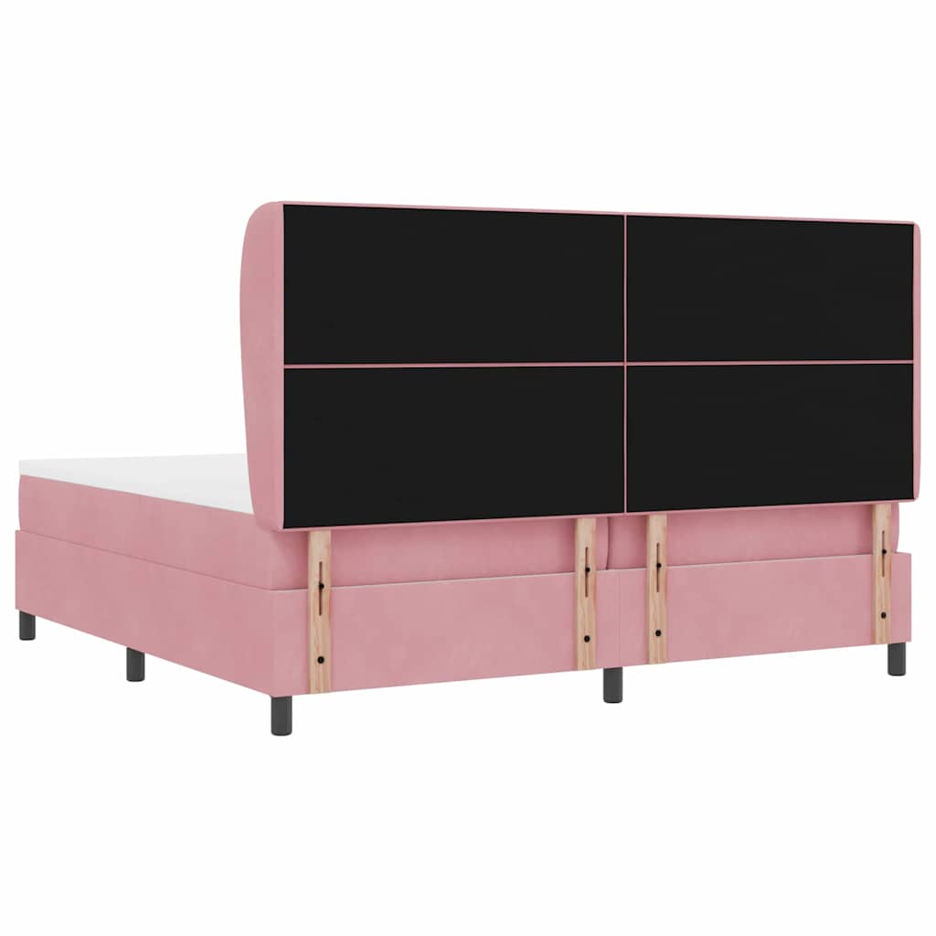 Boxspringbed met matras Roze 200 x 200 cm Fluweel is nu te koop bij PeponiXL, paradijselijk wonen!
