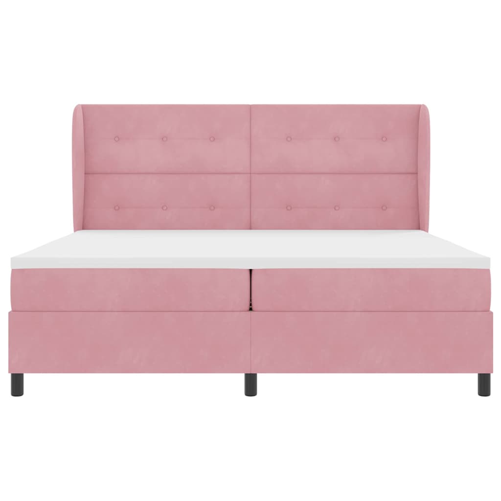 Boxspringbed met matras Roze 200 x 200 cm Fluweel is nu te koop bij PeponiXL, paradijselijk wonen!