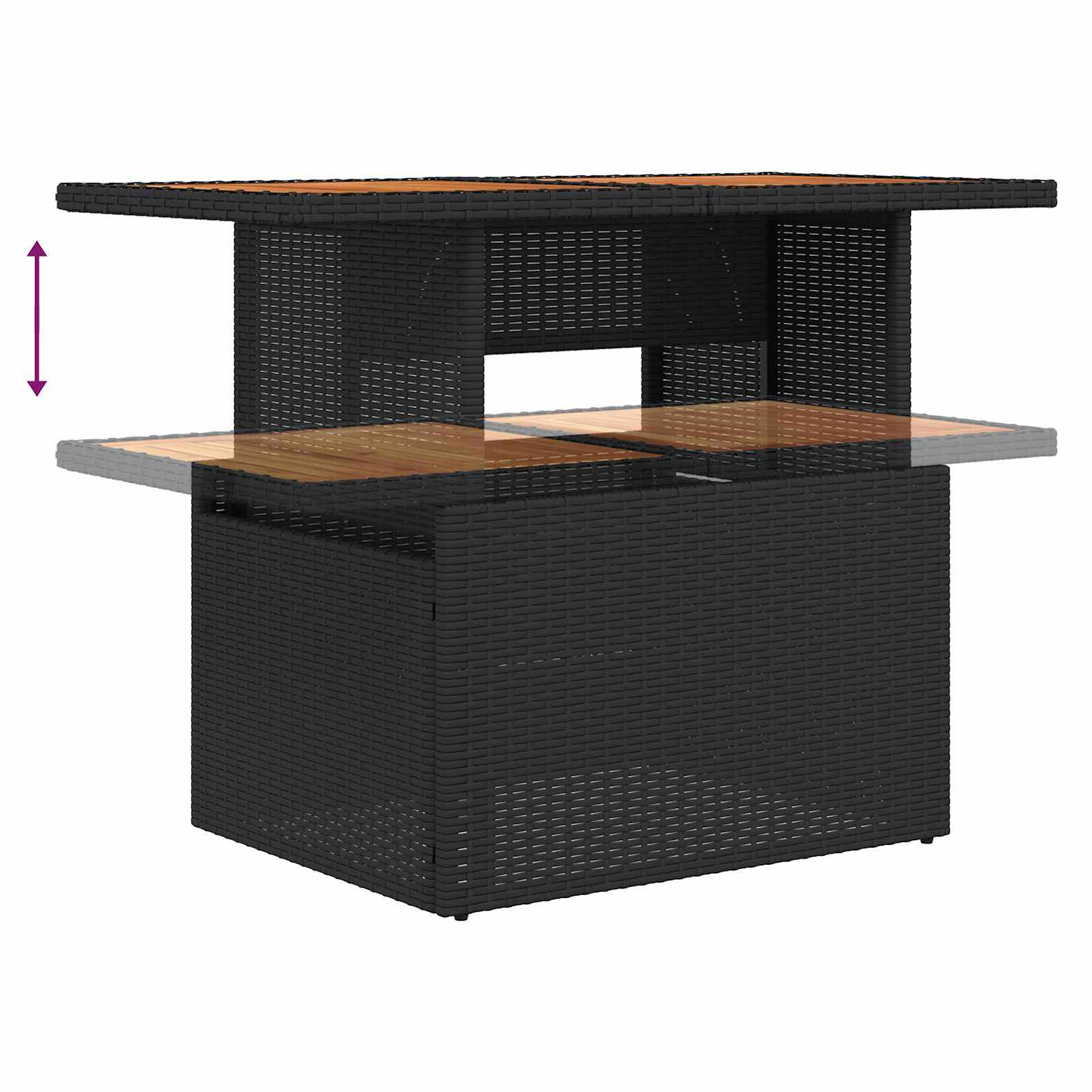 Tuin Eetset met kussen 9 pcs Zwart en Bruin is nu te koop bij PeponiXL, paradijselijk wonen!