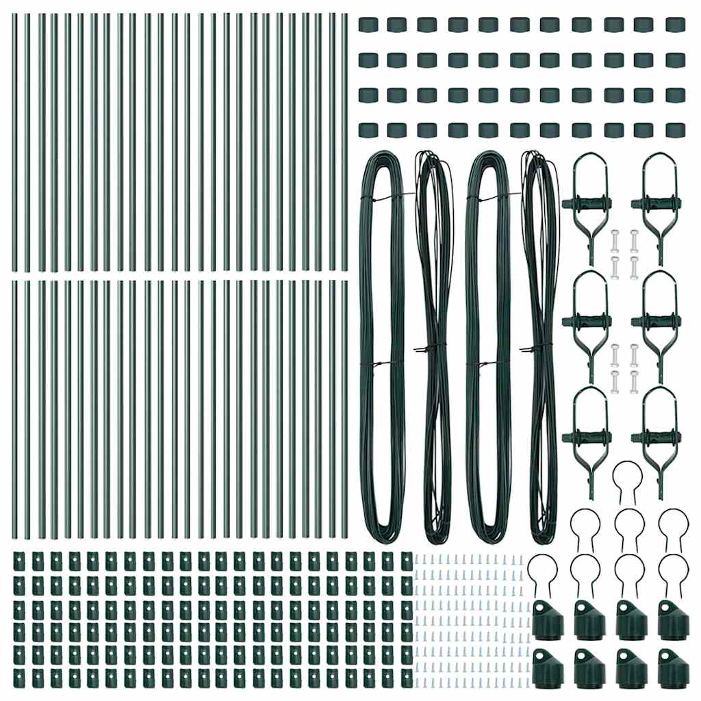 Afrasteringspaal 52 pcs Groen 3,2 x 3,2 x 80 cm is nu te koop bij PeponiXL, paradijselijk wonen!