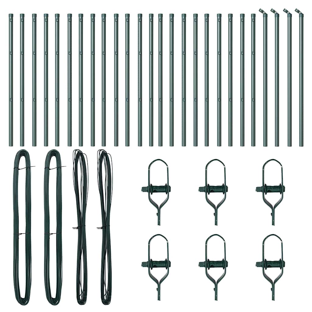 Afrasteringspaal 26 pcs Groen 3,2 x 3,2 x 100 cm is nu te koop bij PeponiXL, paradijselijk wonen!