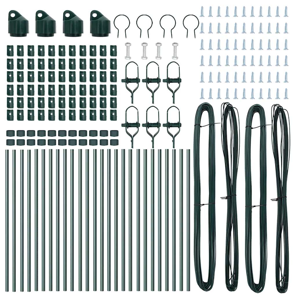 Afrasteringspaal 26 pcs Groen 3,2 x 3,2 x 120 cm is nu te koop bij PeponiXL, paradijselijk wonen!