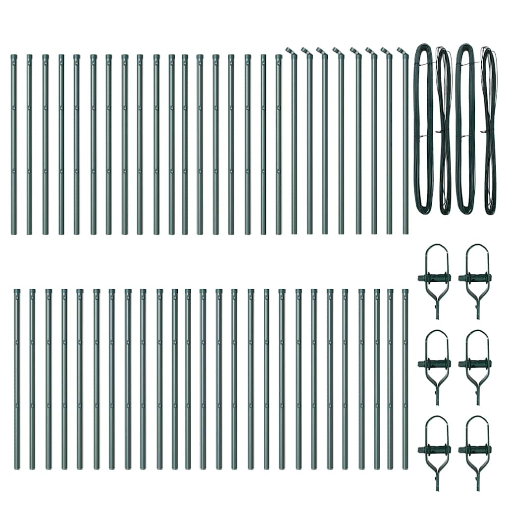 Afrasteringspaal 52 pcs Groen 3,2 x 3,2 x 120 cm is nu te koop bij PeponiXL, paradijselijk wonen!