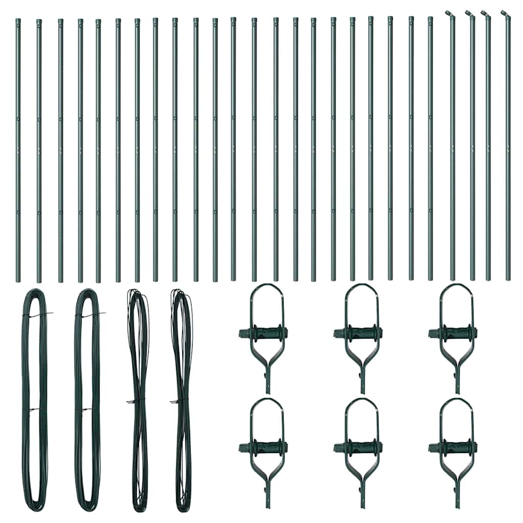 Afrasteringspaal 26 pcs Groen 3,2 x 3,2 x 150 cm is nu te koop bij PeponiXL, paradijselijk wonen!