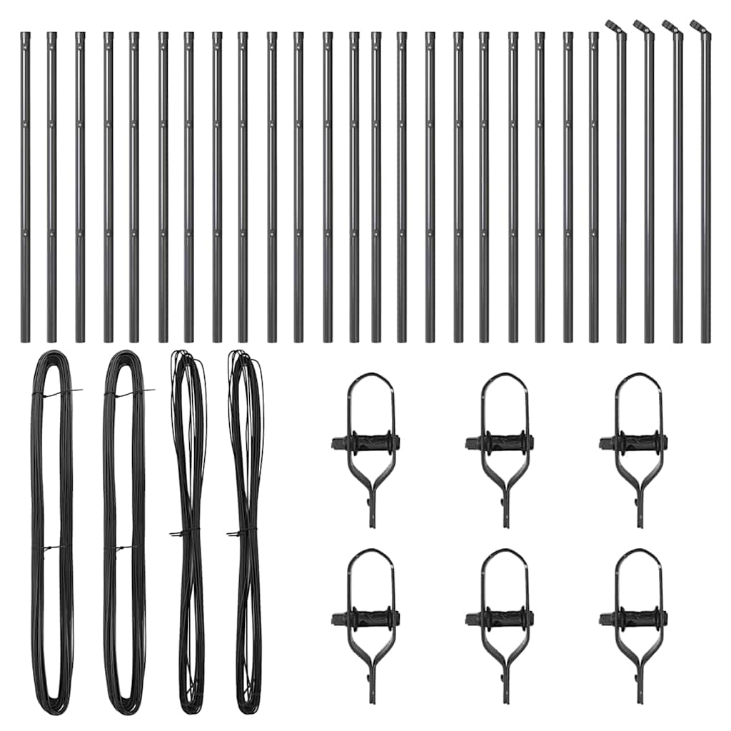 Afrasteringspaal 26 pcs Grijs 3,2 x 3,2 x 100 cm is nu te koop bij PeponiXL, paradijselijk wonen!