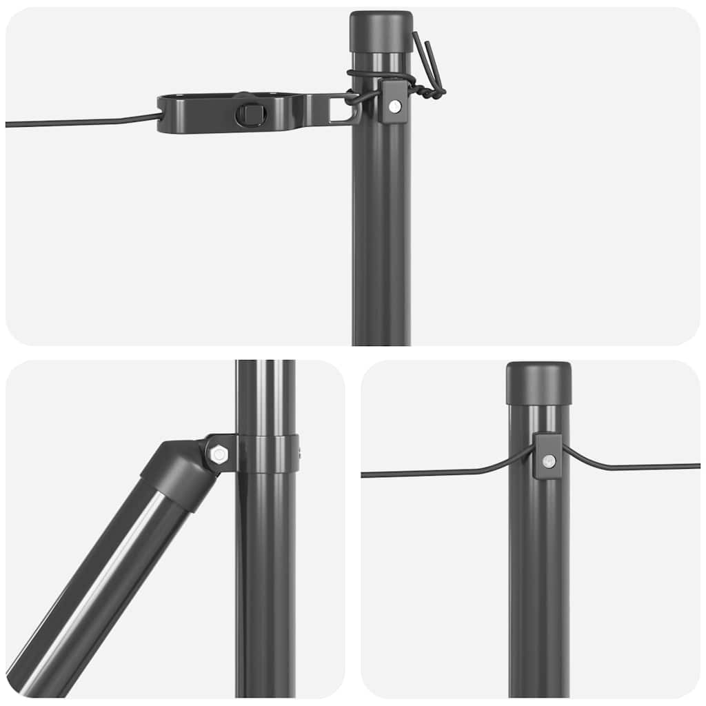 Afrasteringspaal 26 pcs Grijs 3,2 x 3,2 x 120 cm is nu te koop bij PeponiXL, paradijselijk wonen!